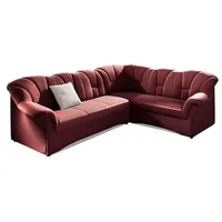 DOMO collection Ecksofa DOMO COLLECTION "Papenburg B/T/H: 242/190/84 cm L-Form", rot (karminrot), B:242cm H:84cm T:190cm, Struktur ( 90% Polyester, 10% Polyacryl);Microfaser PRIMABELLE (100% Polyester);Kunstleder SOFTLUX;Luxus-Microfaser (100% Polyester), Sofas, Ecksofa,
