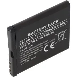 AccuCell Akku passend für Nokia N85, N86 bauähnlich BL-5K, 47,2 x 44,0 x 5,8, , Akku für Aeg VOXTEL M405 Li-Ion 3,7 Volt 1200mAh schwarz