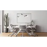 ALLboards Magnetisches Whiteboard 60x45cm Magnettafel mit Aluminiumrahmen A7 + Stifteablage, Trocken Abwischbar