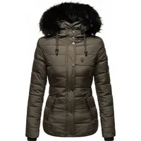 NAVAHOO Damen Modische Winterjacke Steppjacke mit Kunstpelz Kapuze Zuckerbiene