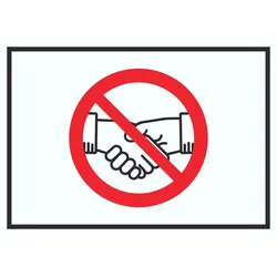 Handschlag verboten Schild kein Händeschütteln Symbol Schild A1 (594x841mm)