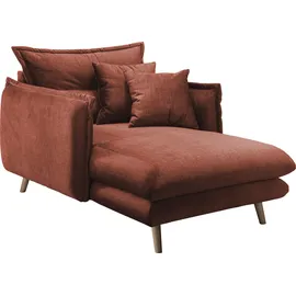 Home Affaire Loveseat HOME AFFAIRE "Lazio", orange (koralle), B:111cm H:101cm T:167cm, 100% Polyester, Sessel, moderner Sessel mit einer bequemen Polsterung, 2 Stk. Zierkissen