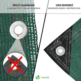 VOUNOT Zaunblende 1,5 x 10 m Grün Polyethylen