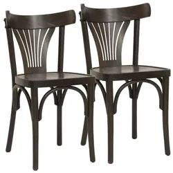 METRO PROFESSIONAL Restaurantstuhl Lyra 2er Set, Buchenholz, walnussbraun