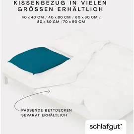 schlafgut Kissenbezug Woven Satin 40 x 40 cm Petrol
