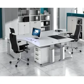 Hammerbacher Eckschreibtisch U-Serie Ahorn / Weiß