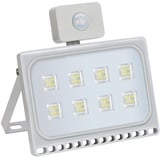 Papasbox 50W LED Strahler mit Bewegungsmelder, 5000LM Superhell Außenstrahler LED Fluter 6000K Kaltweiß, IP65 wasserdicht, Flutlichtstrahler Scheinwerfer Licht Wandleuchte für Garten Garage Hof