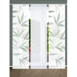 Schiebegardine HOME IN GREEN "RANDOW" Gr. 1, grün (mint), B:60cm H:245cm, Polyester, Gardinen, SET DIGITALDRUCK,BAMBUSOPTIK RECYCELT