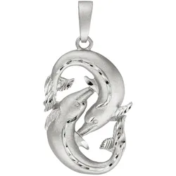 Sternzeichen-Anhänger JOBO "Sternzeichen Fische", silber (silber 925), Schmuckanhänger, Damen, Silber 925 (Sterlingsilber), 925 Silber