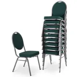 Raburg Stapelstuhl Bankettstuhl, stapelbar, für Konferenz, Seminar & Wartezimmer, David (Set), extra stabile, gepolsterte Metallstühle, belastbar bis 150 kg grün