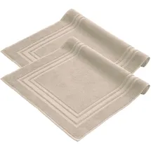 Komfortec Badvorleger Set 2 Teilig, Frottee Duschvorleger, Waschbar Duschmatte & Badteppich, 600 g/m2 &100% Baumwolle, Saugfähig & Schnelltrocknend, 50 x 70 cm, Beige