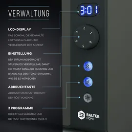 Balter Home Langschlitz-Toaster Grau