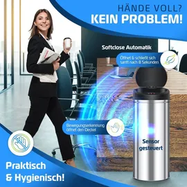 Kesser Automatik Sensor Mülleimer 56 l Weiß