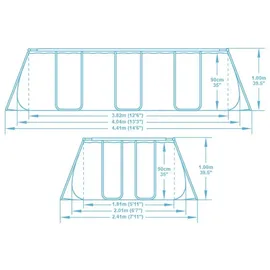 BESTWAY Rahmen-Gartenpool 404 x 201 x 100 cm inkl. Filterpumpe