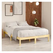 vidaXL Massivholzbett 200 x 200 cm Braun