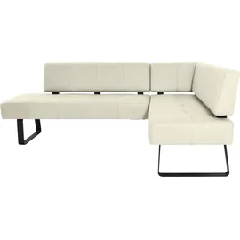 K+W Komfort & Wohnen Eckbank K+W KOMFORT & WOHNEN "Spider II", weiß (bianco 33, schwarz), B:195cm H:88cm T:165cm, Sitzbänke, Eckbank, Sitzsteppung, bequem durch Sandwichbauweise, 2 Stellmaße