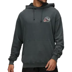 RE:COVERED X NFL New England Patriots Herren Kapuzen-Pullover mit ‎‎Patriots Schriftzug Baumwoll-Hoody Langarm-Shirt RCNFL1316F Grau - L