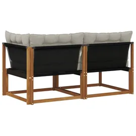 vidaXL Outdoor Mittel- und Ecksofa 2 Stück grau
