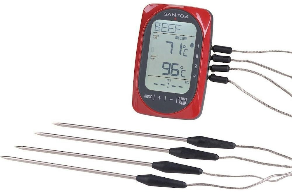 CHEFGASTRO BBQ Smart BBQ Thermometer | Steuerung per App | 4 Temperaturfühler | Bluetooth