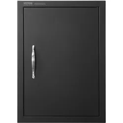 VEVOR Grill-Zugangstür, 415 x 570 mm, Einzelne Außenküchentür, Flächenbündig Montierte Kaltplattentür, Vertikale Wandtür mit Griff, für Grillinsel, Grillstation, Außenschrank Schwarz