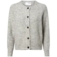 Selected Lulu Short Strickjacke - Medium Grey Melange -