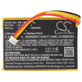 AccuCell Akku passend für JBL Go 2, JBL Go 2H Li-Polymer, 3,7V, 730mAh, 2,7Wh passend für JBL GO2/MLP284154, MLP284154