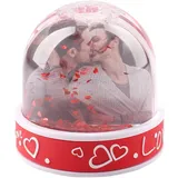 Herz & Heim® Love Schneekugel mit Ihrem Foto eine schöne Geschenkidee für Liebende zum Jahrestag oder Valentinstag 2 Fotos