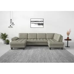 Wohnlandschaft SIT & MORE "Westham U-Form", grau, B:338cm H:88cm T:172cm, 100% Polyester, Sofas, wahlweise mit Bettfunktion, Bettkasten, Sitztiefenverstellung