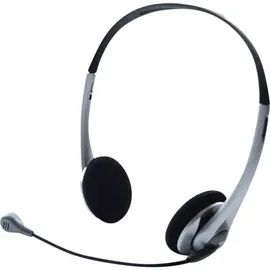 Renkforce On Ear Headset kabelgebunden Stereo Schwarz, Silber Lautstärkeregelung Computer