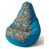 go gift Sitzsack, Blau, 130 x 90 cm, Birne