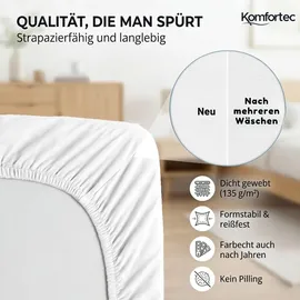 Komfortec Spannbettlaken Jersey 90 x 200 cm weiß