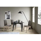 Polsterstuhl STRESSLESS "Laurel", braun (braun batick, schwarz), B:57cm H:92cm T:59cm, Leder BATICK: BATICK ist ein leicht korrigiertes, durchgefärbtes und genarbtes Möbelleder, bei dem die meisten Unebenheiten und Spuren in der Regel entfernt wurden., Stühle, Polsterstuhl, Low Back, Größe M, mit abgerundeten Beinen in Schwarz