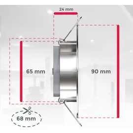 B.K.Licht - Einbaustrahler 68mm 12er Set 230v, 4,9W, 480lm, LED Warmweiß, matt-nickel