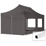 TOOLPORT Faltpavillon Economy 3 x 6 m inkl. 4 Seitenteile dunkelgrau 59052
