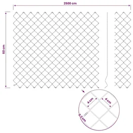 vidaXL Maschendrahtzaun 0,6 x 25 m Grau/Stahl
