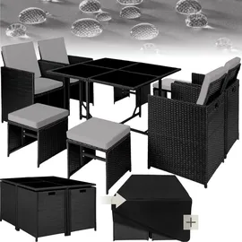 Tectake Bilbao Set 9-tlg. schwarz/grau