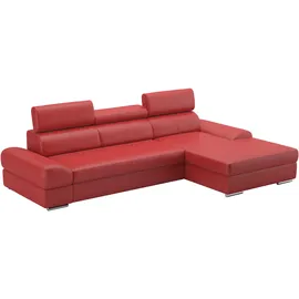sit&more Ecksofa SIT & MORE "Broadway L-Form", rot, B:284cm H:79cm T:171cm, Luxus-NaturLeder;Luxus-Kunstleder;NaturLEDER;Microfaser Primabelle (100% Polyester), Sofas, Ecksofa, inklusive Kopfteilverstellung, wahlweise mit Bettfunktion