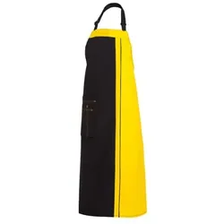 Latzschürze 2 Taschen schwarz/gelb, Größe 34 11/2522/1018 - schwarz/gelb