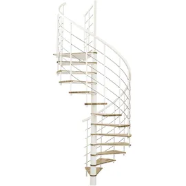 Minka Spindeltreppe Fusion 37 295 cm Edelstahl/Holz Weiß