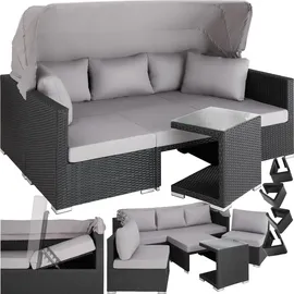 Tectake San Marino Polyrattan Lounge-Set schwarz