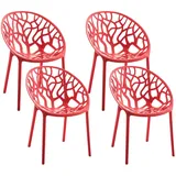 CLP Gartenstuhl Hope Sessel 59 x 59 x 80 cm rot 4 St.