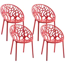CLP Gartenstuhl Hope Sessel 59 x 59 x 80 cm rot 4 St.