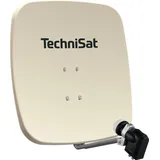 TechniSat SATMAN 65 PLUS - Satellitenschüssel mit LNB (65 cm Sat Anlage mit Masthalterung und 40mm Universal-Quattro-LNB, Multischalter wird benötigt) beige