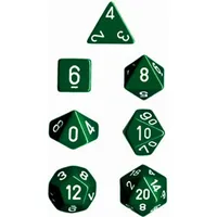 Chessex Opaque Polyhedral Green/white 7-Die Set