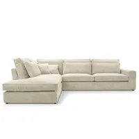 Deine Möbel 24 Ecksofa CAREN MINI Wohnlandschaft Sofa Wohnzimmer L-Couch Cord Samt, Creme Grau Graphit Schwarz 2 Teile beige