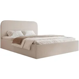 Selsey Polsterbett 140x200 mit Bettkasten, Bouclé, greige -