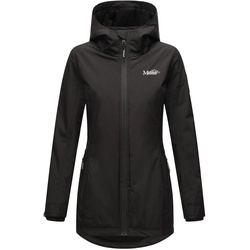 MARIKOO Damen Sportliche Jacke Outdoorjacke Lange Übergangs Regenjacke mit Kapuze Honigbeere