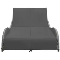 vidaXL Doppel-Sonnenliege 200 x 132 x 45 cm anthrazit
