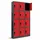 Jan Nowak Garderobenschrank Metall 90x185x40 cm rot 12 Fächer abschließbar