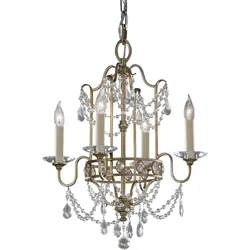 Kronleuchter Gianna 4 Lichter - Vergoldetes Silber